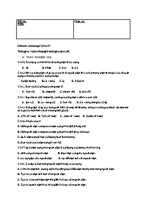 Đề kiểm tra Chương 2 môn Vật lý Lớp 11